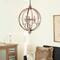 Gold Wood Rustic Caged Chandelier , 28" x 21" x 21"